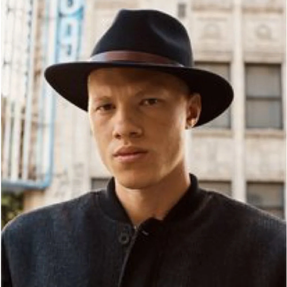 BRIXTON M 7 1/4 Messer Fedora Brown Black Wool Felt Hat Fall Winter Wear
